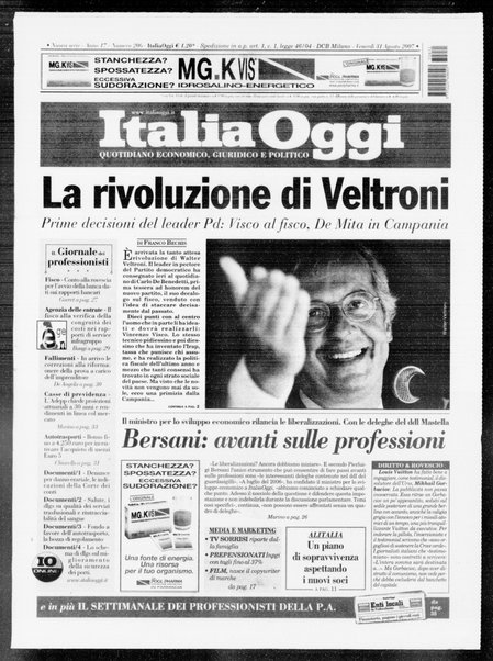 Italia oggi : quotidiano di economia finanza e politica